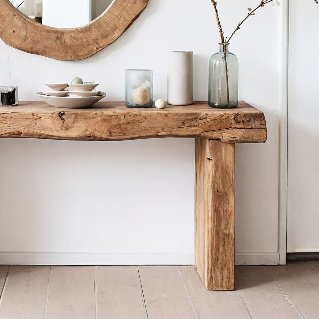 Reclaimed Wood Entryway Console Table with Clean Contemporary Lines - view 4