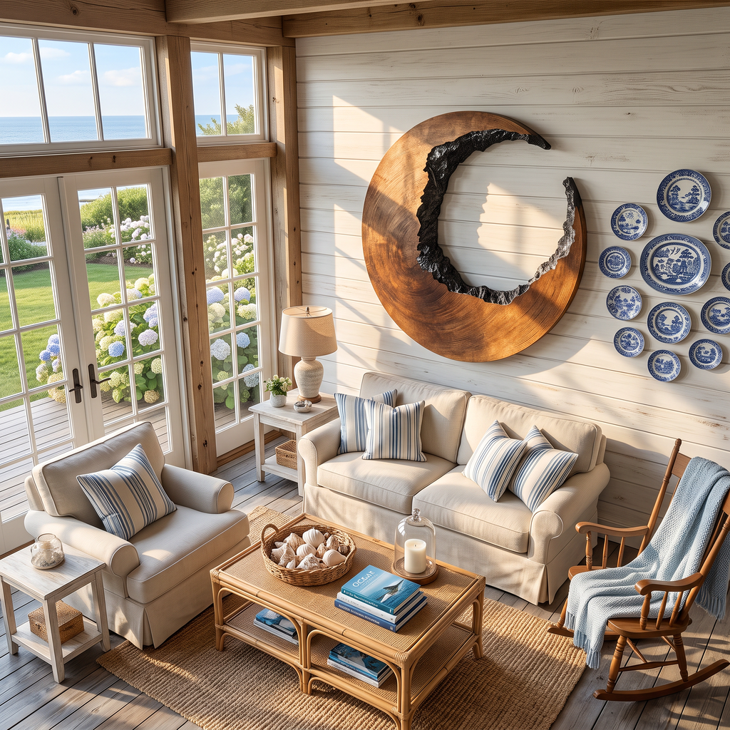 Mid-Century 3D Hardwood Wall Sculpture with Flowing Curves - view 3