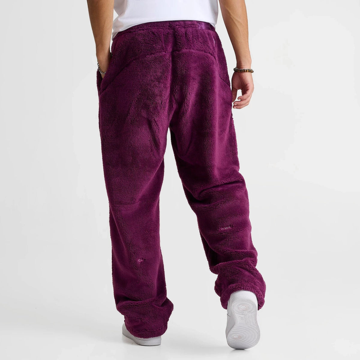 Men's High-Pile Fleece Jogger Pants - Red