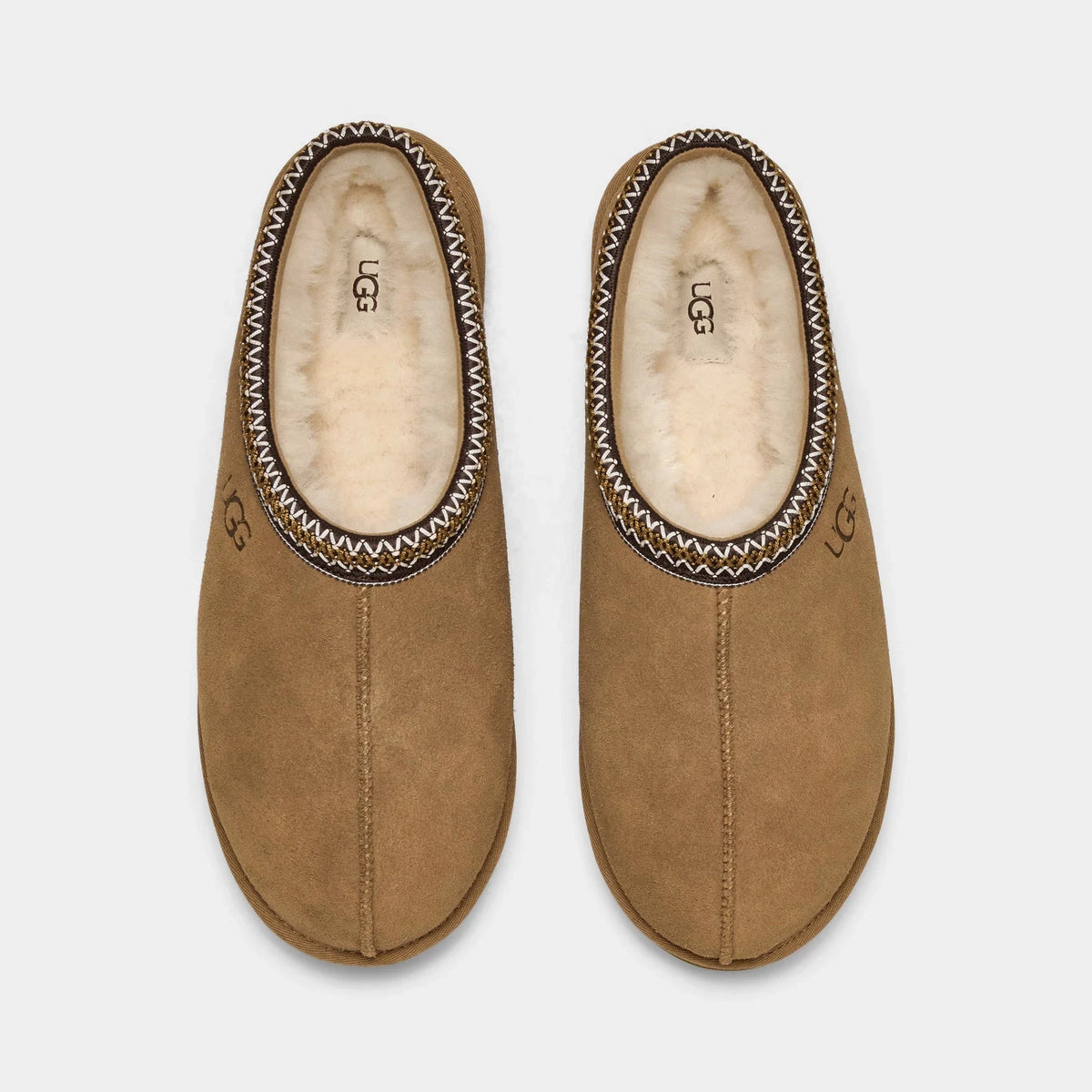 Men's Suede Backless Slippers - Chestnut
