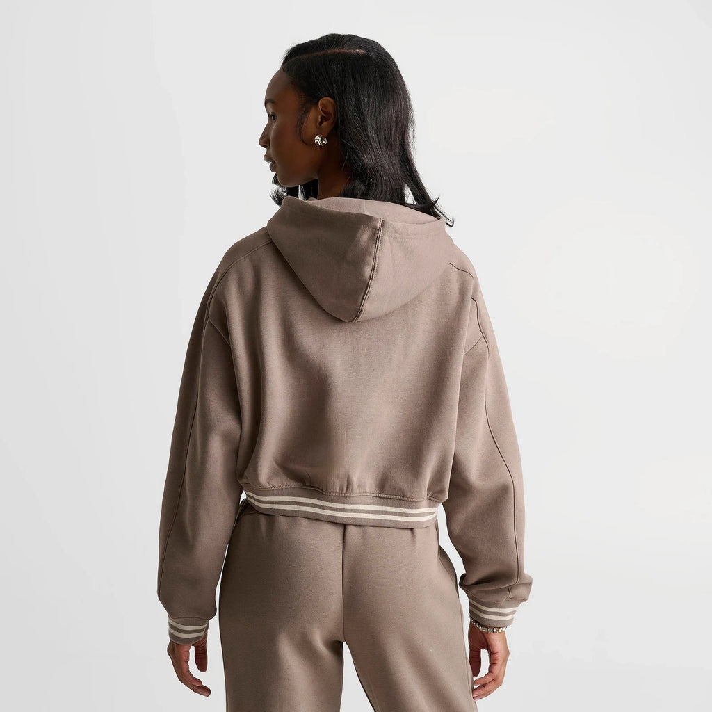 Women's Cropped Rib Full-Zip Hoodie