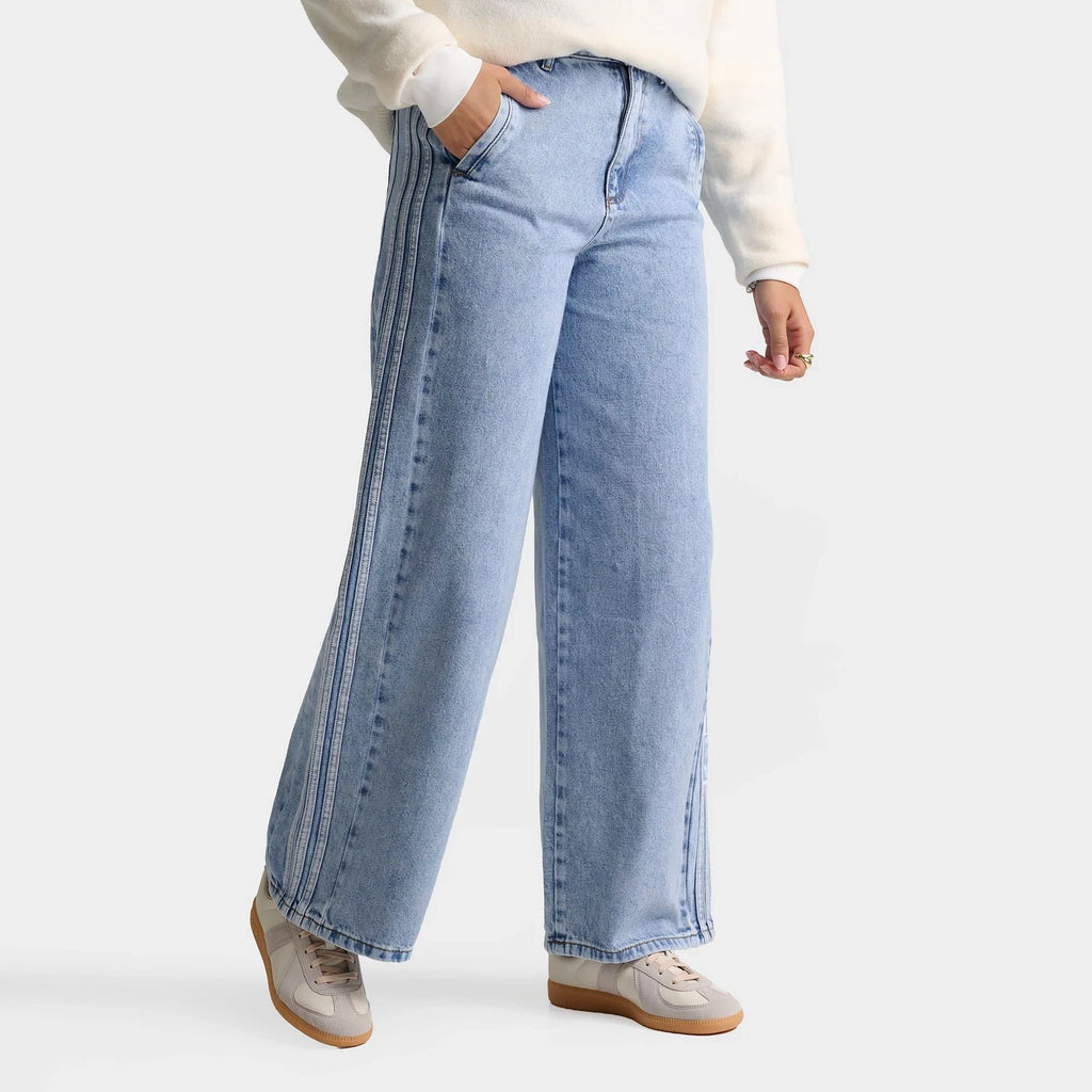 Women's Mid-Rise Wide-Leg Denim Pants