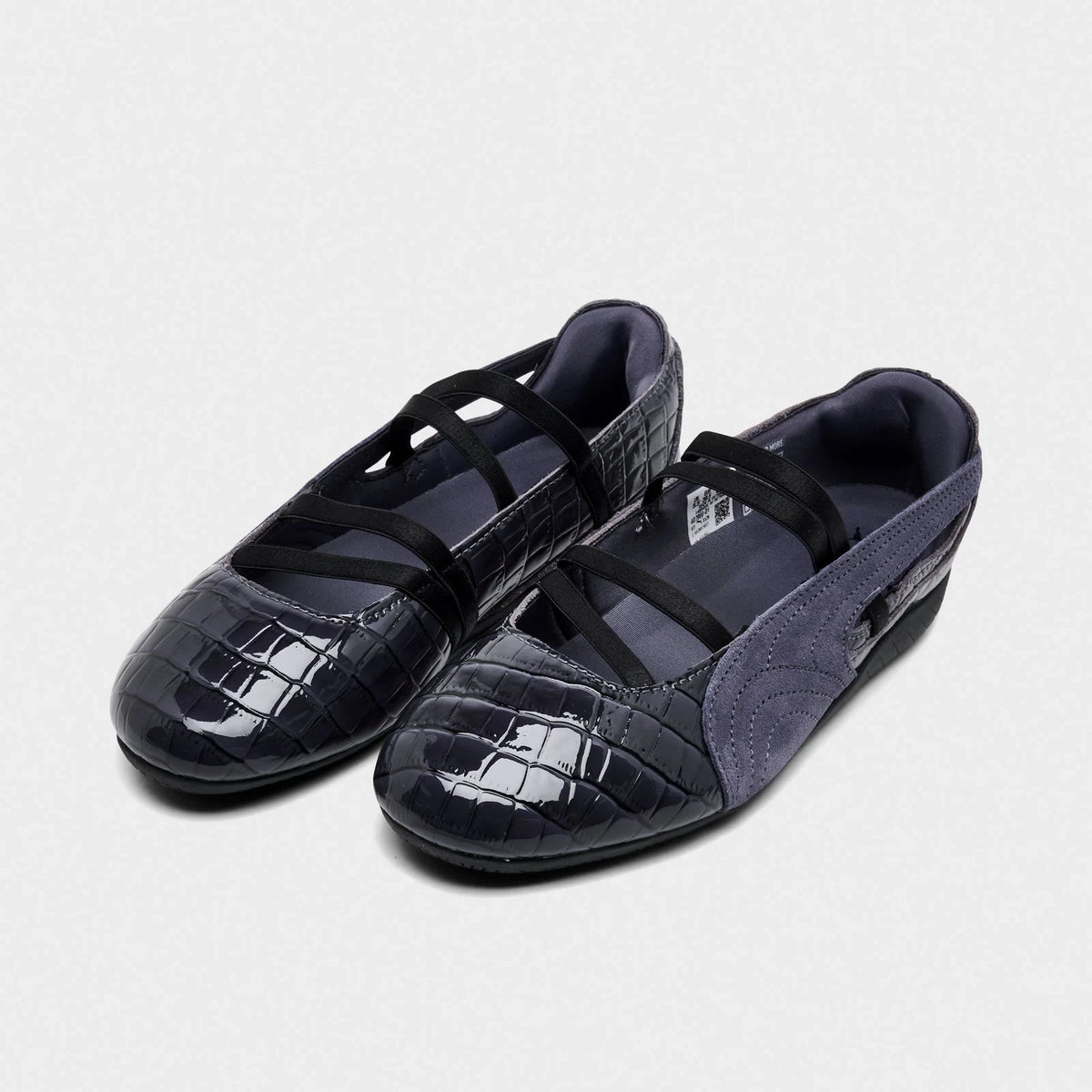 Women's Cow-Print Patent Ballet Sneakers