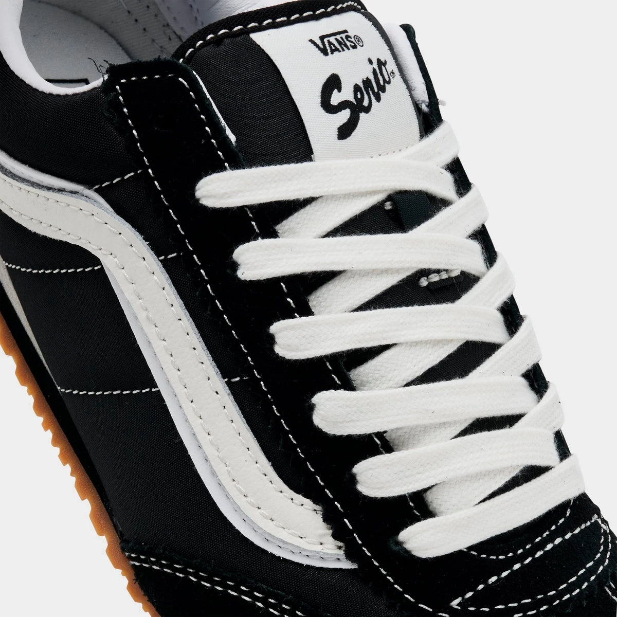 Women's Suede Nylon Low Profile Sneakers - Black