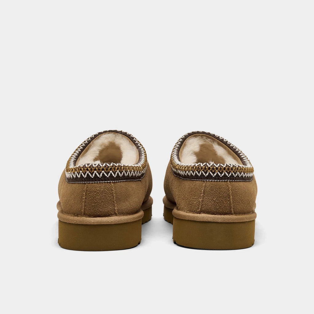 Men's Suede Backless Slippers - Chestnut