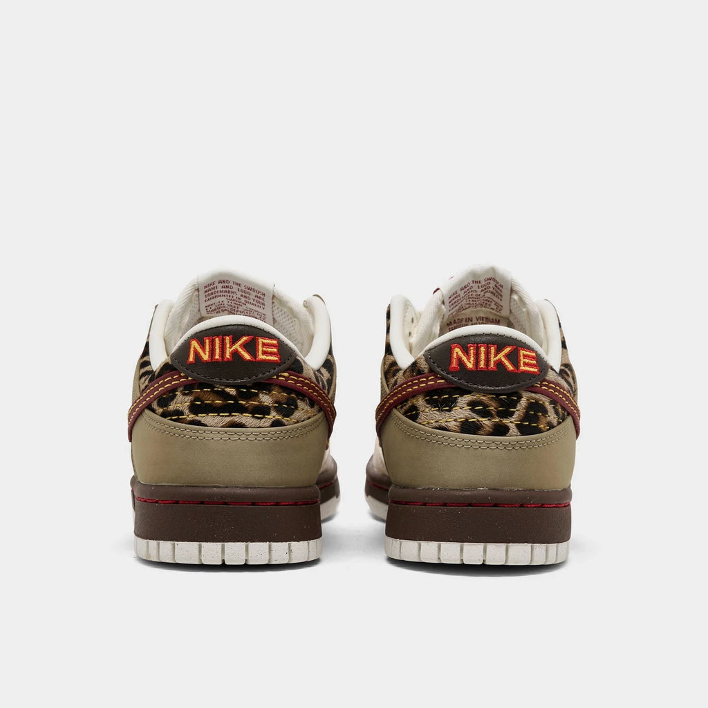 Women's Leather Leopard Detail Casual Sneaker