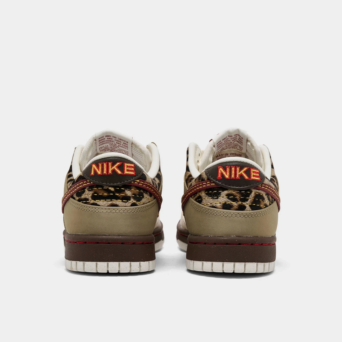 Women's Leather Leopard Detail Casual Sneaker