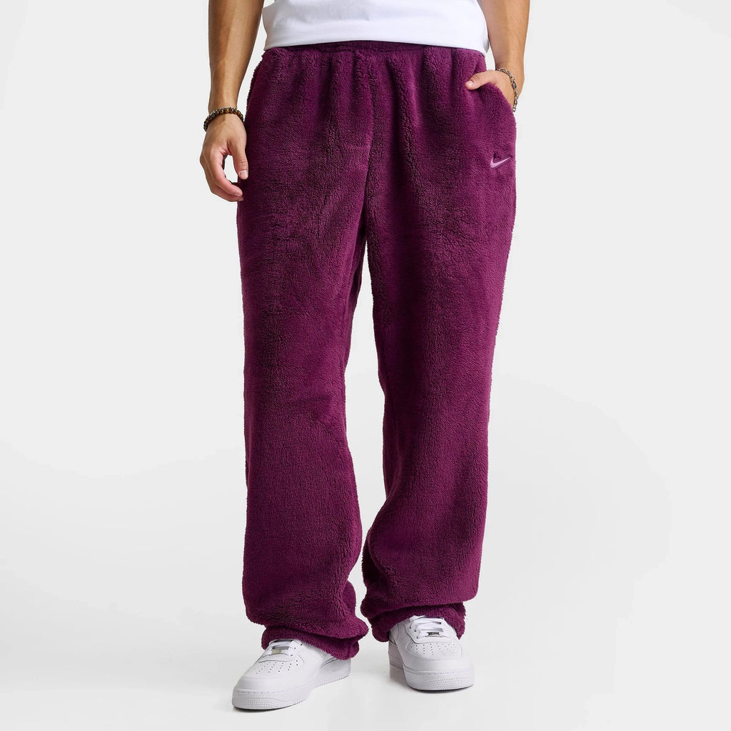 Men's High-Pile Fleece Jogger Pants - Red