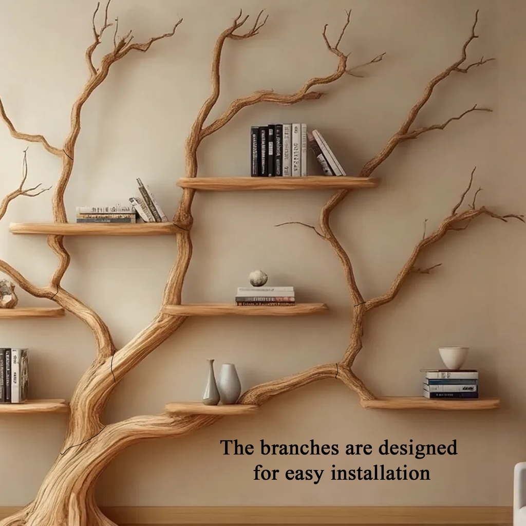 Rustic Wall Mounted Branch Tree Bookshelf for Living Room - view 5