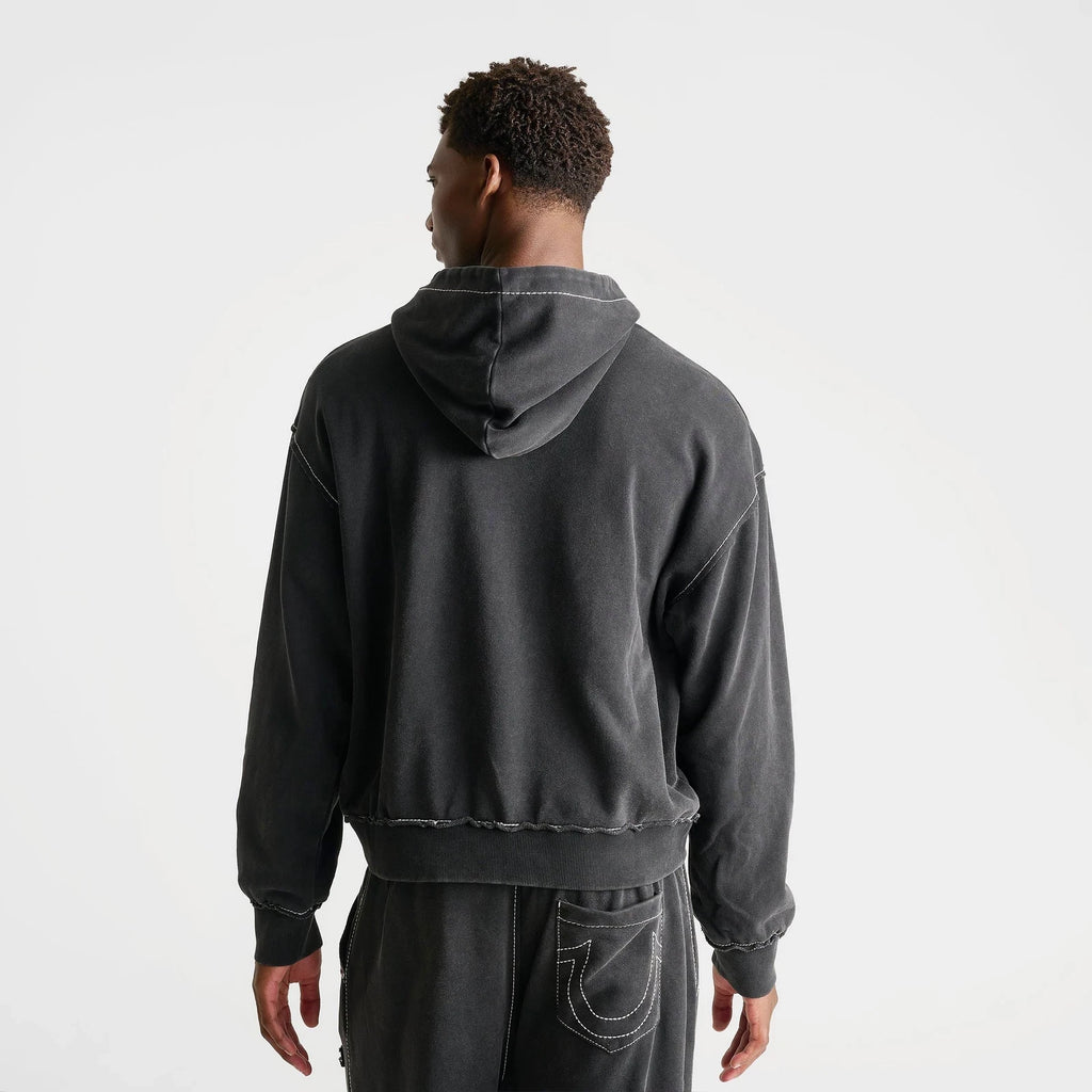 Men's Boxy Appliqué Pullover Hoodie