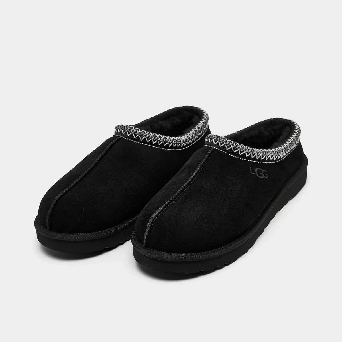 Men's Suede Backless Slippers - Black