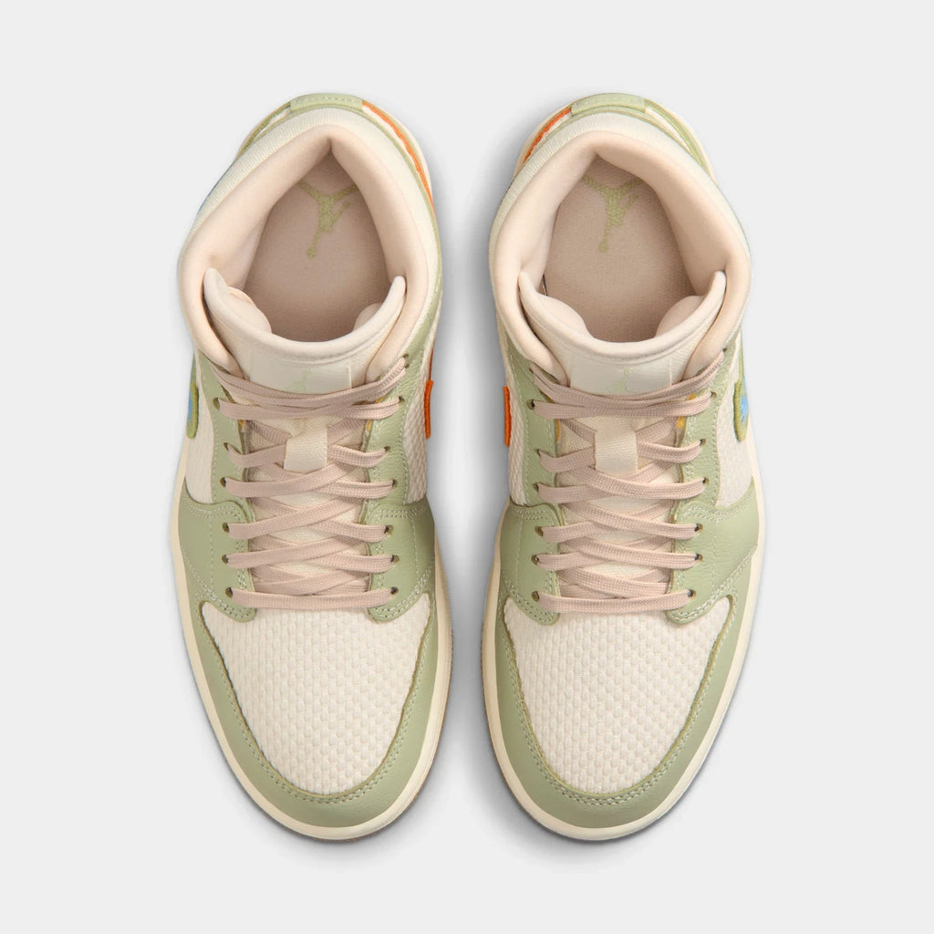 Women's Textile And Leather Mid Top Sneaker