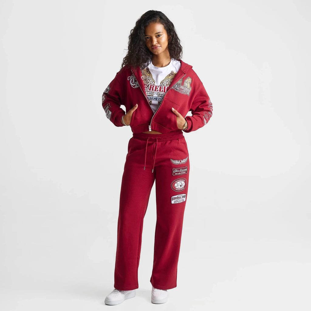 Women's Leopard Rhinestone Full-Zip Hoodie