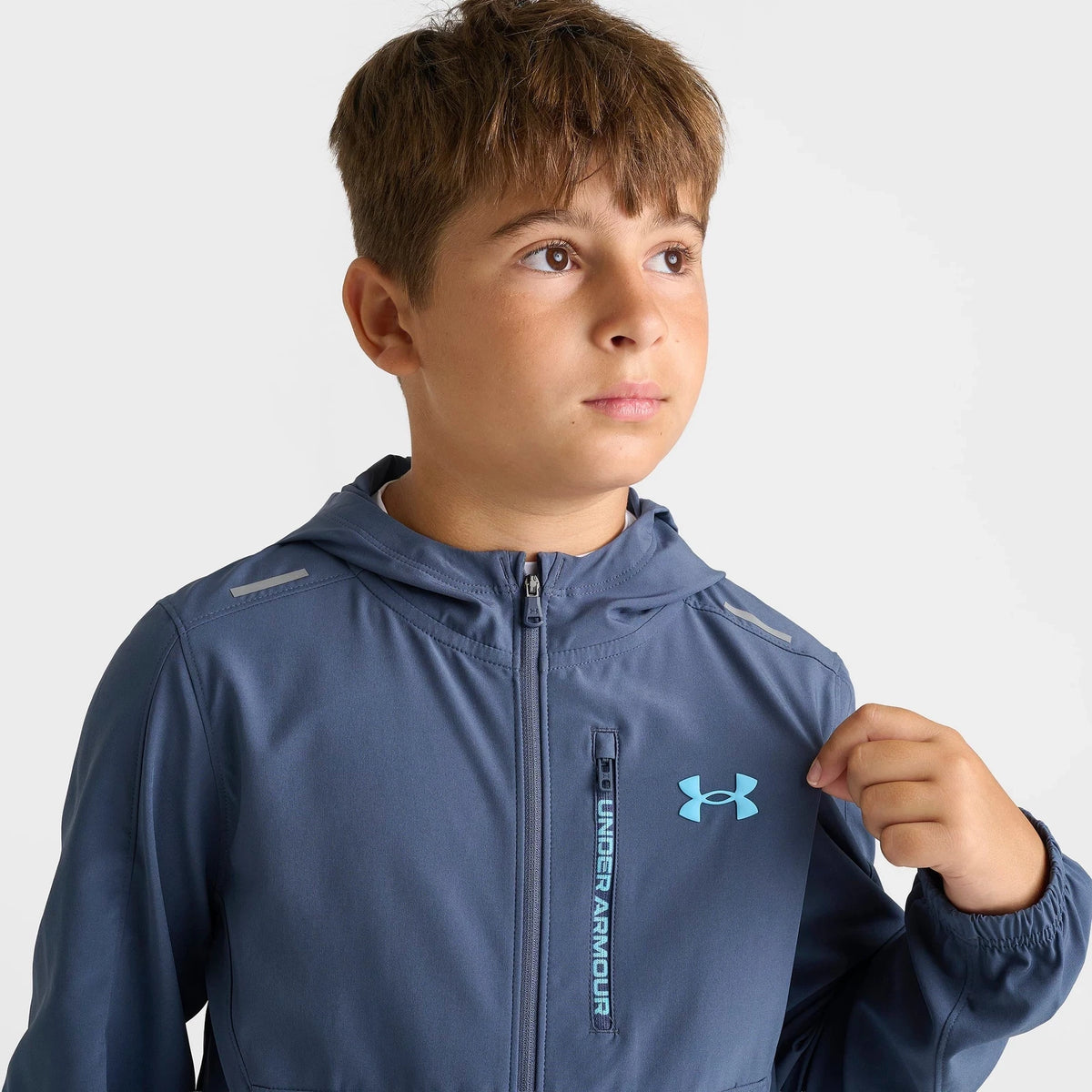 Kids' Water-Repellent Full-Zip Jacket - Gray