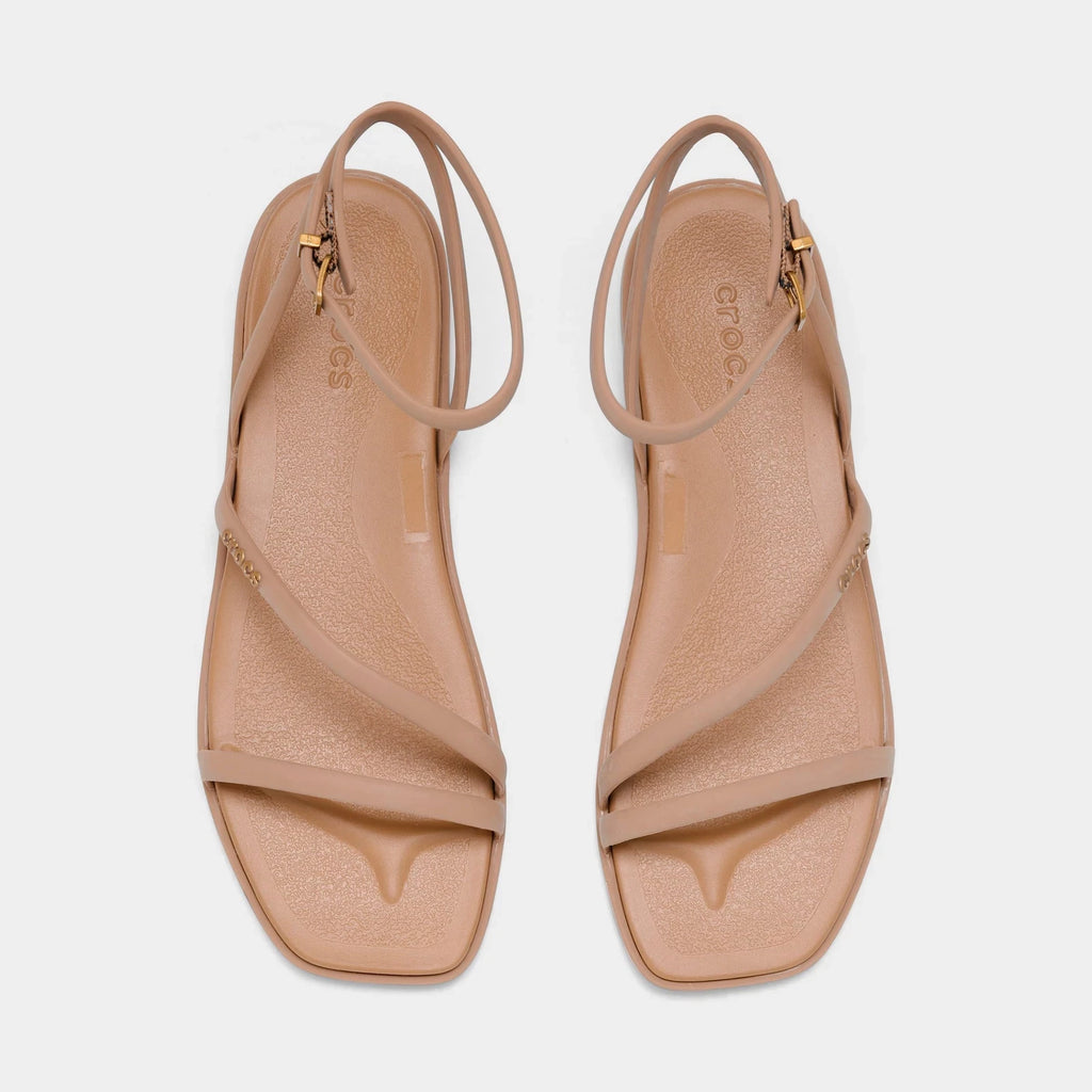 Square Toe Ankle Strap Sandal - Beige