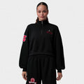 Women's Cropped Fleece Quarter-Zip Top - Black