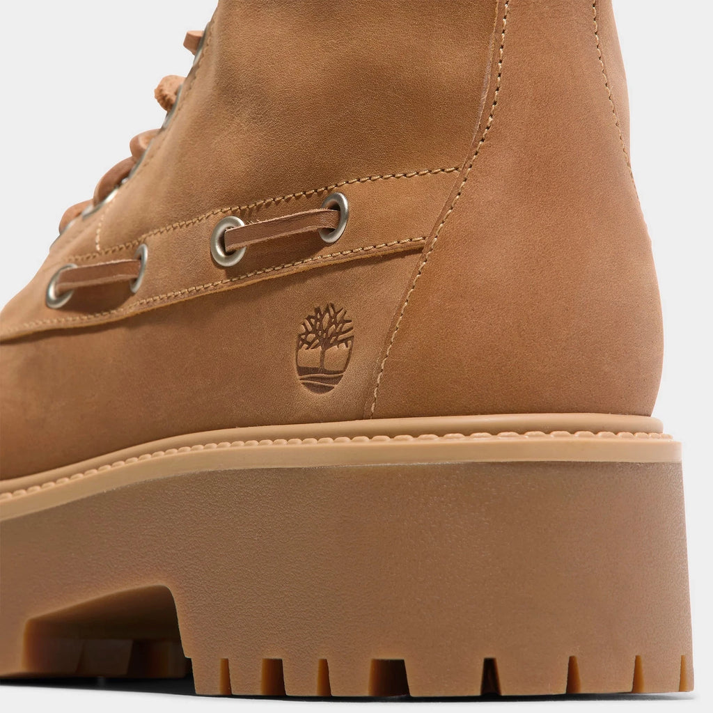 Women's Platform Kiltie Leather Boots - Wheat
