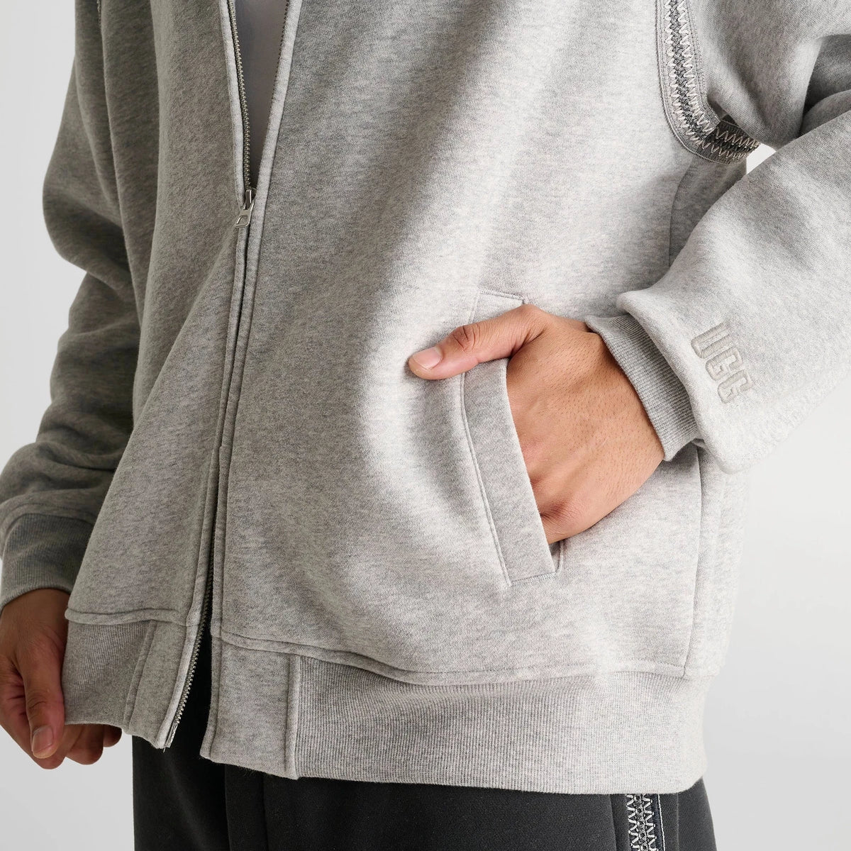 Cotton Blend Full-Zip Hoodie