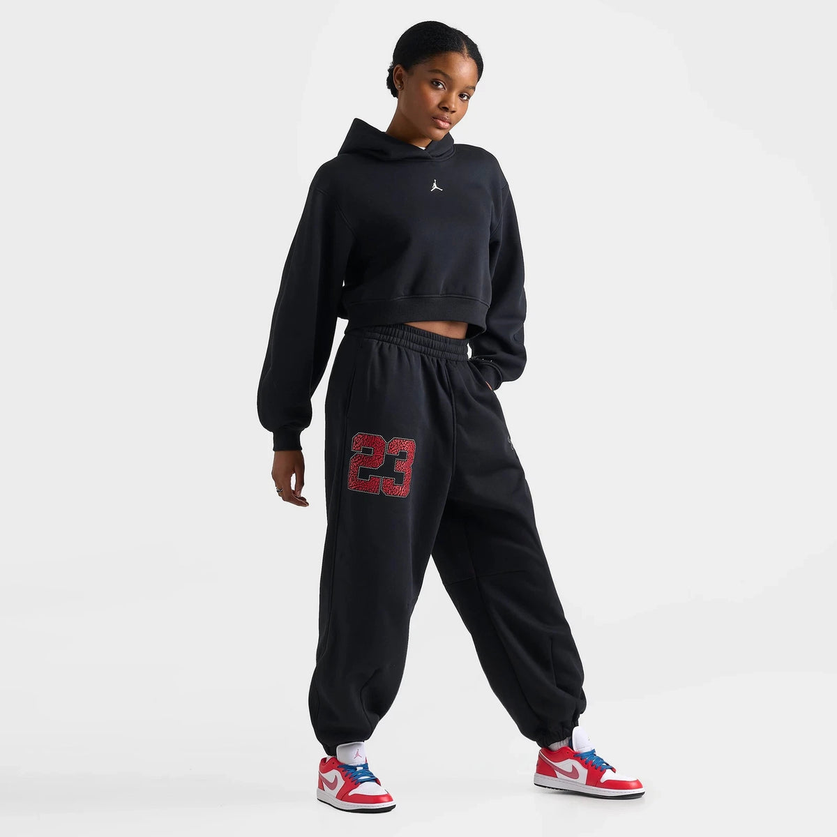 Women's Brushed Fleece Jogger Pants - Black