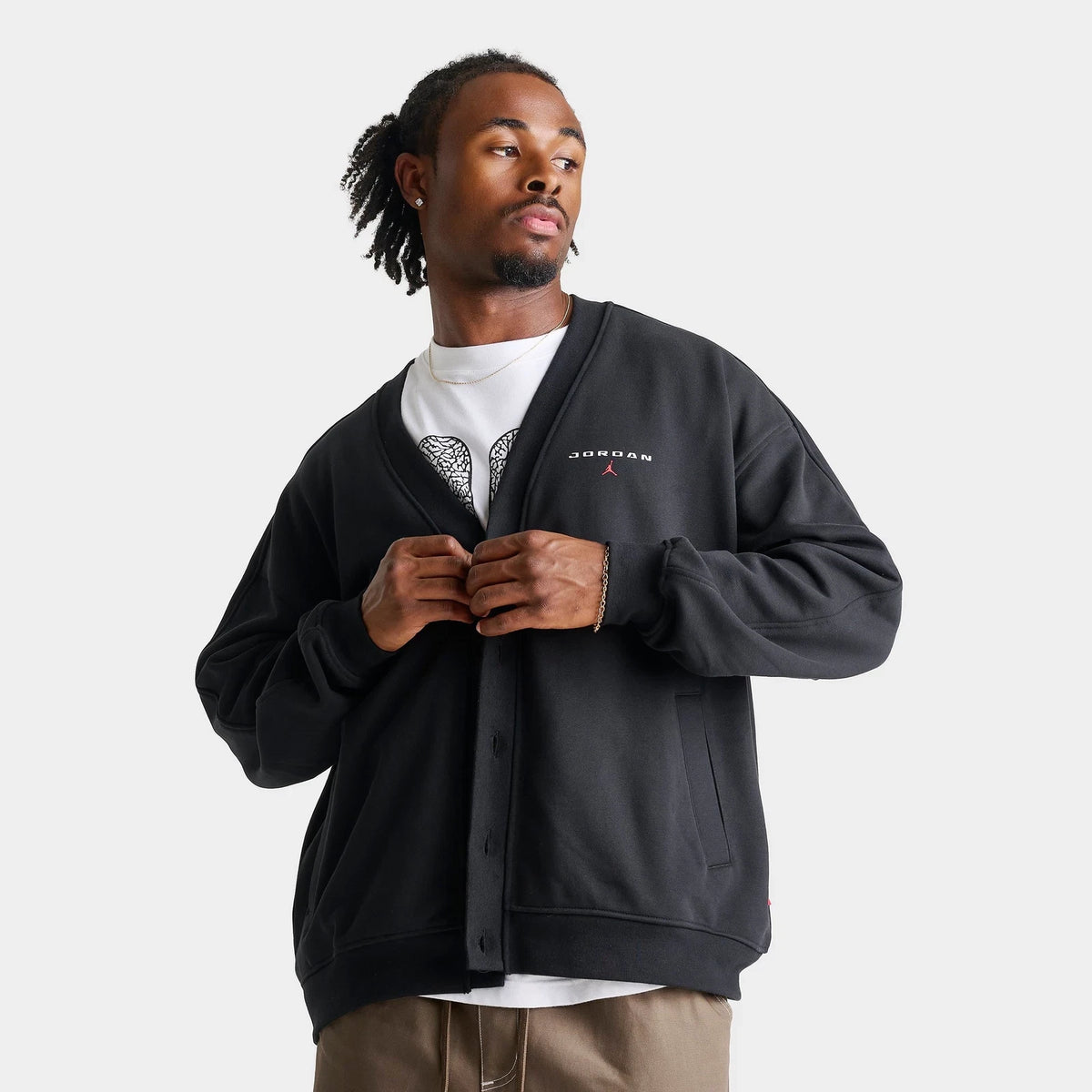 Men's Oversized French Terry Cardigan
