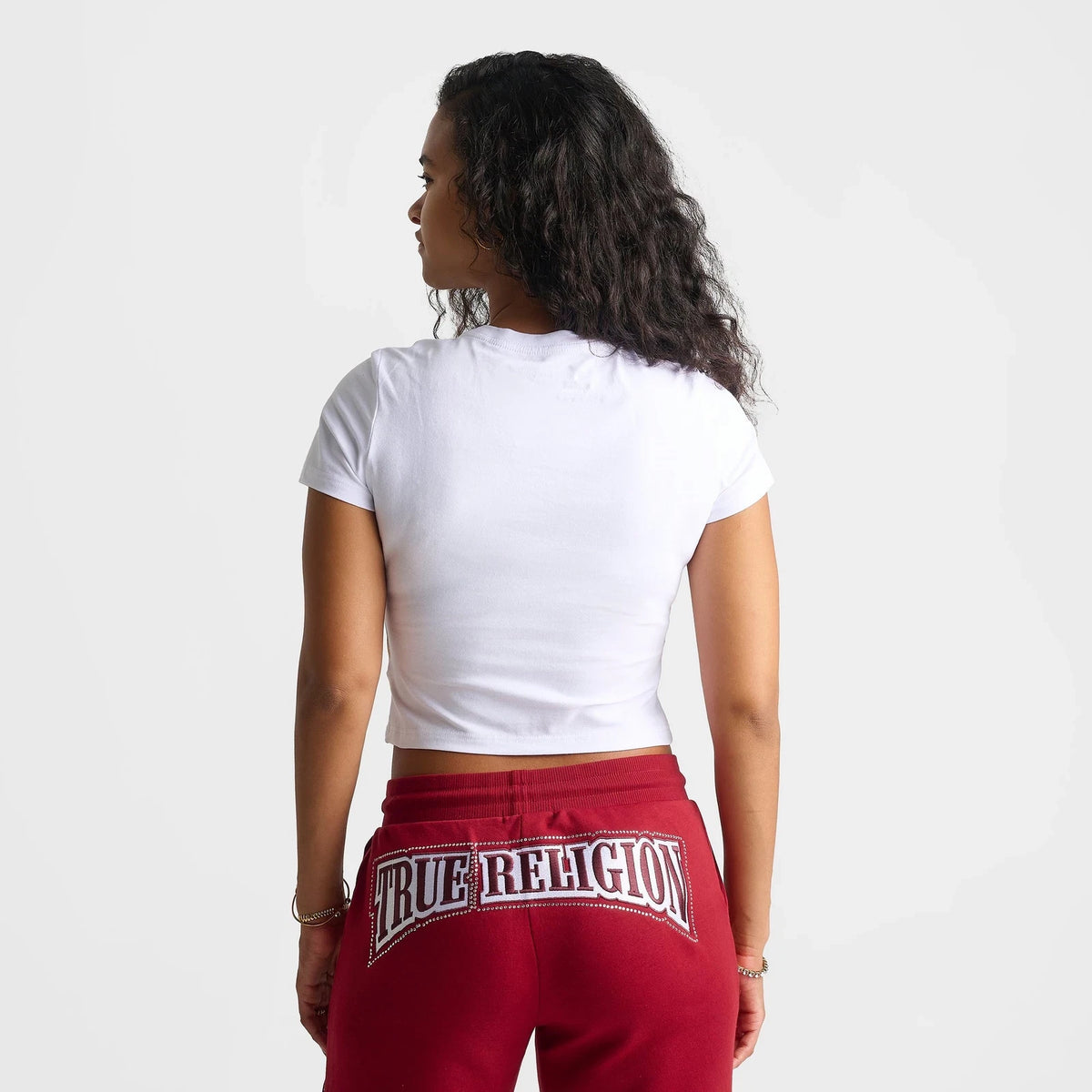 Women's Cropped Leopard Rhinestone T-Shirt