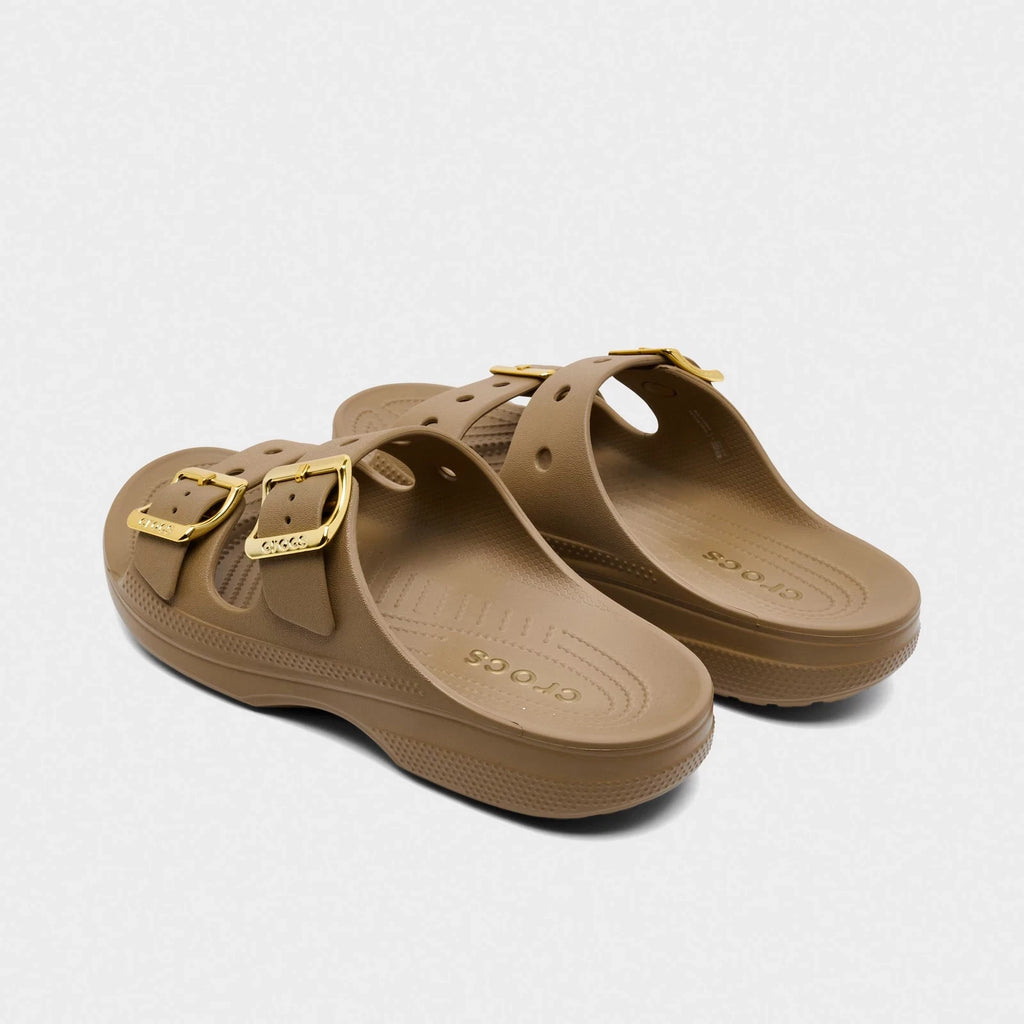 Double Strap Buckle Sandal - Beige