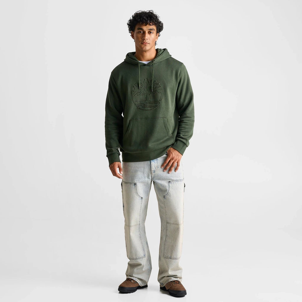 Men's Logo Patch Fleece Pullover Hoodie - Green