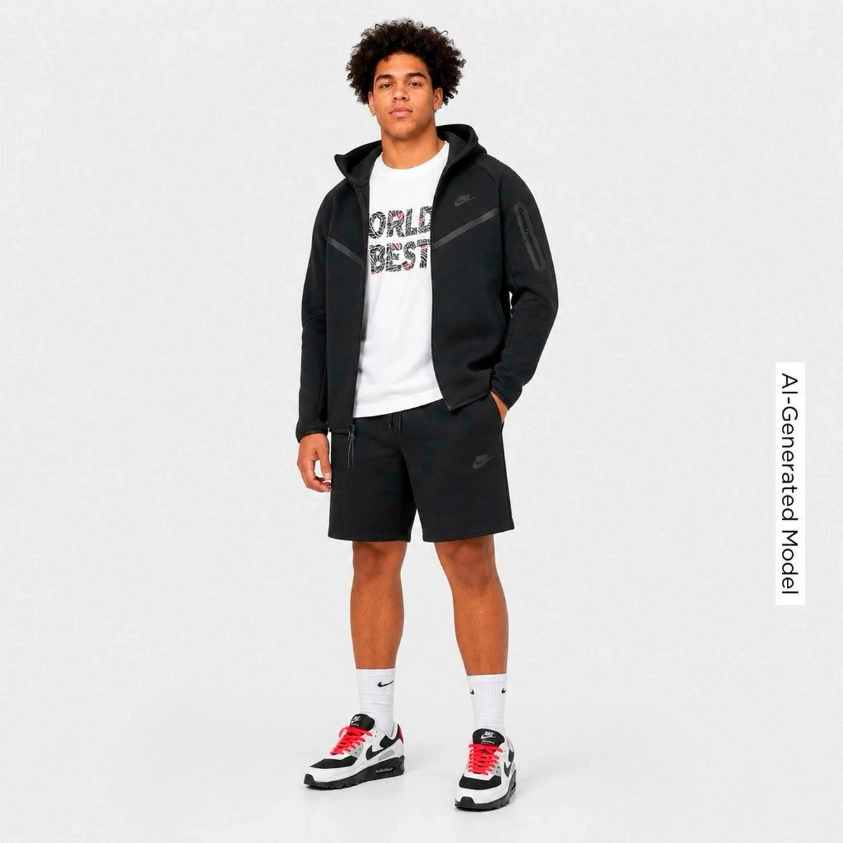 Men's Full-Zip Fleece Hoodie - Black