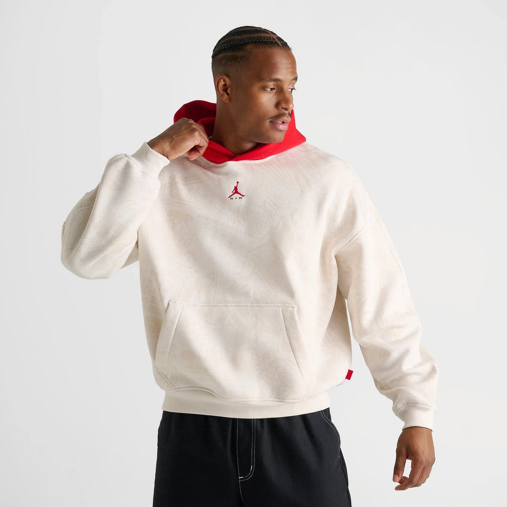 Men's Oversized Printed Fleece Pullover Hoodie
