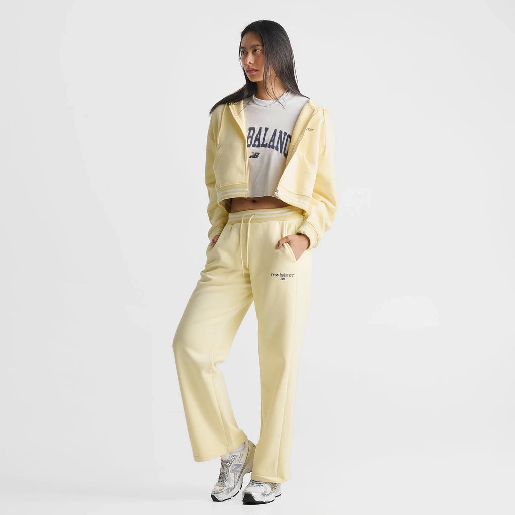 Women's Ribbed Wide-Leg Fleece Pants