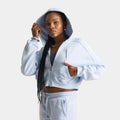 Women's Cropped Piped Full-Zip Hoodie