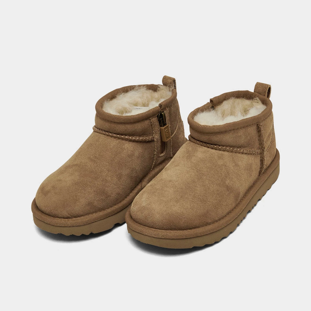 Toddler Sheepskin Mini Boots - Chestnut