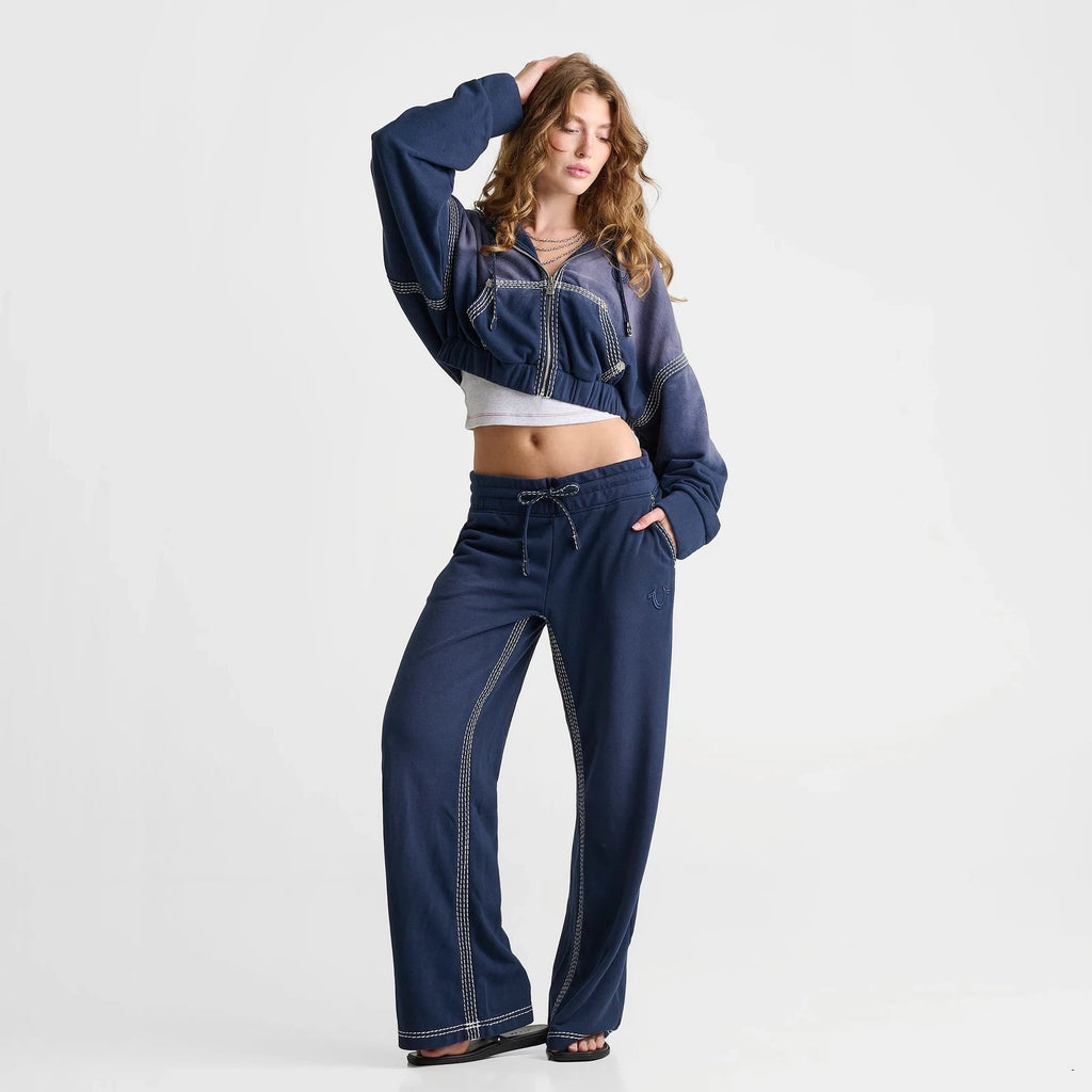 Women's Low-Rise Straight-Leg Fleece Pants
