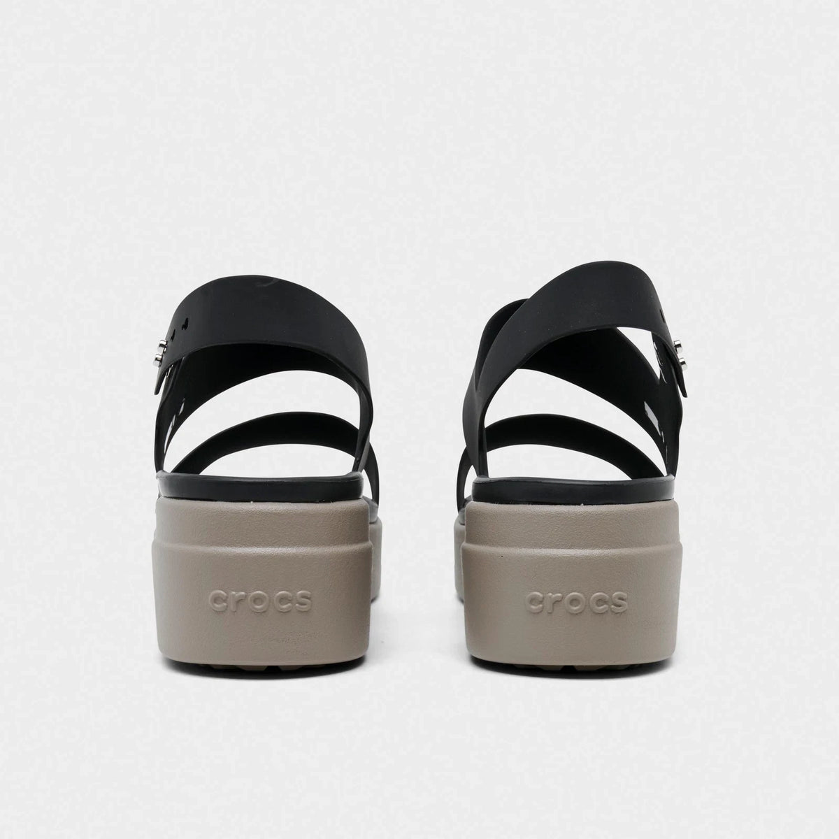 Two Strap Low Wedge Sandal - Gray