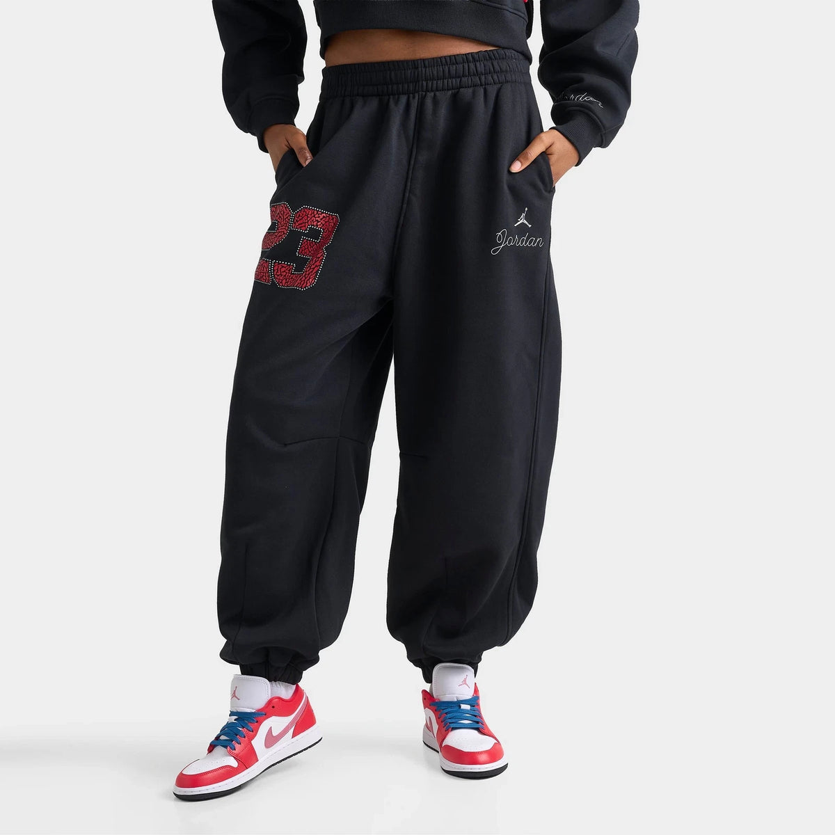 Women's Brushed Fleece Jogger Pants - Black