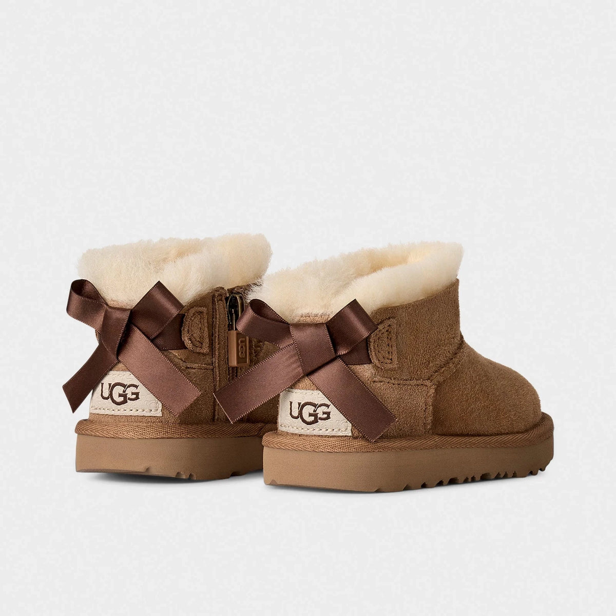 Toddler Girls' Short Sheepskin Bow Boots