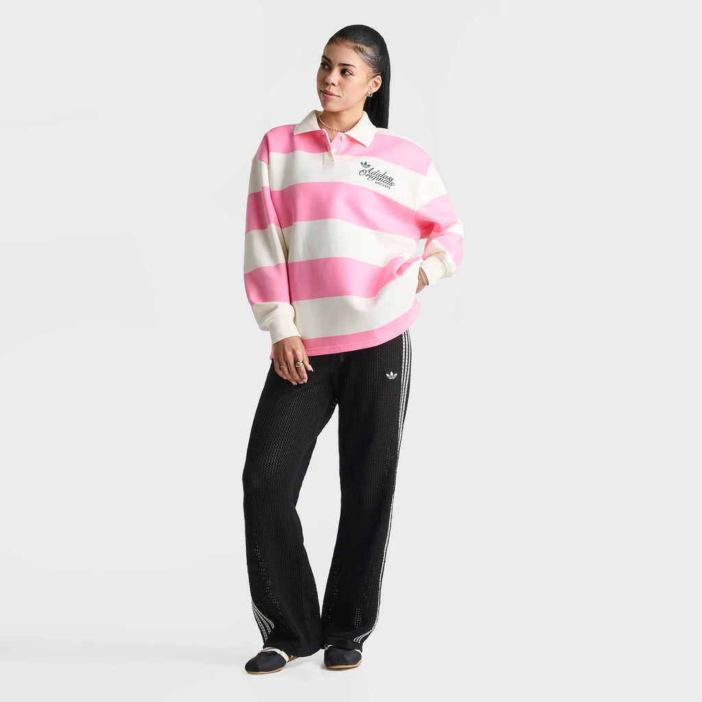 Women's Oversized Striped Collar Sweatshirt
