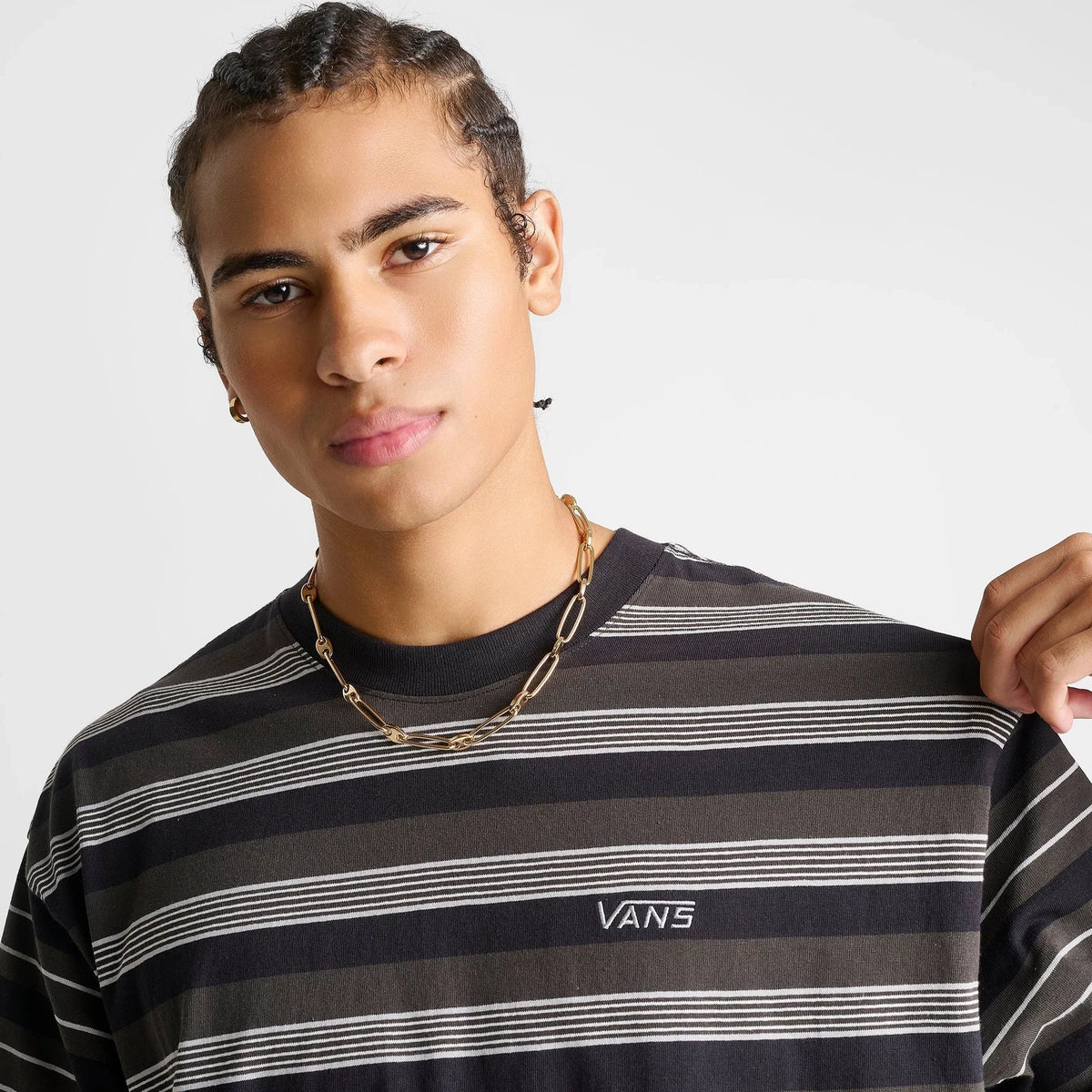 Men's Cotton Striped Crewneck T-Shirt