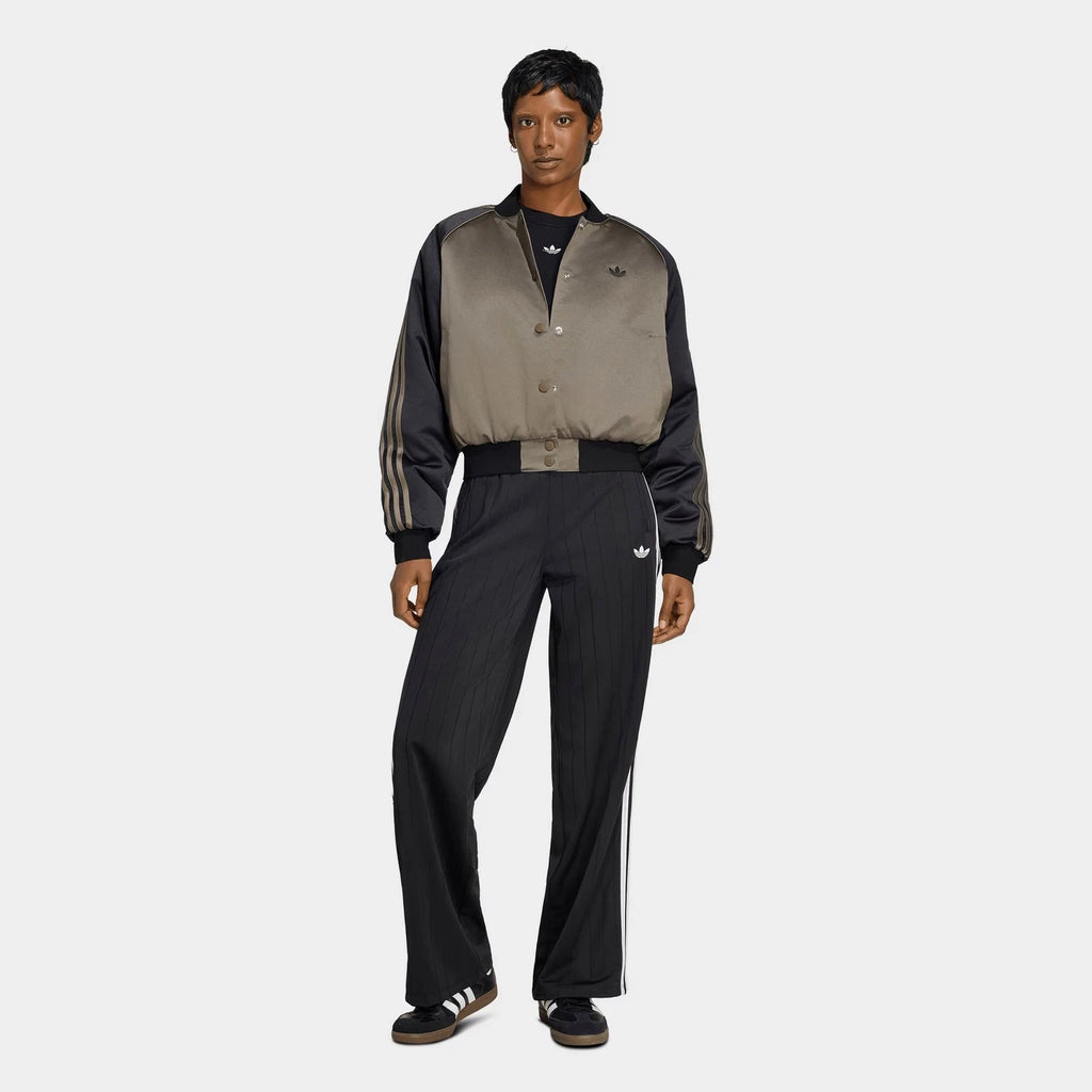 Women's Recycled Satin Bomber Jacket - Brown