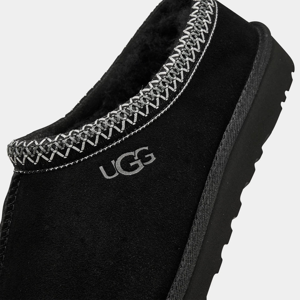 Men's Suede Backless Slippers - Black