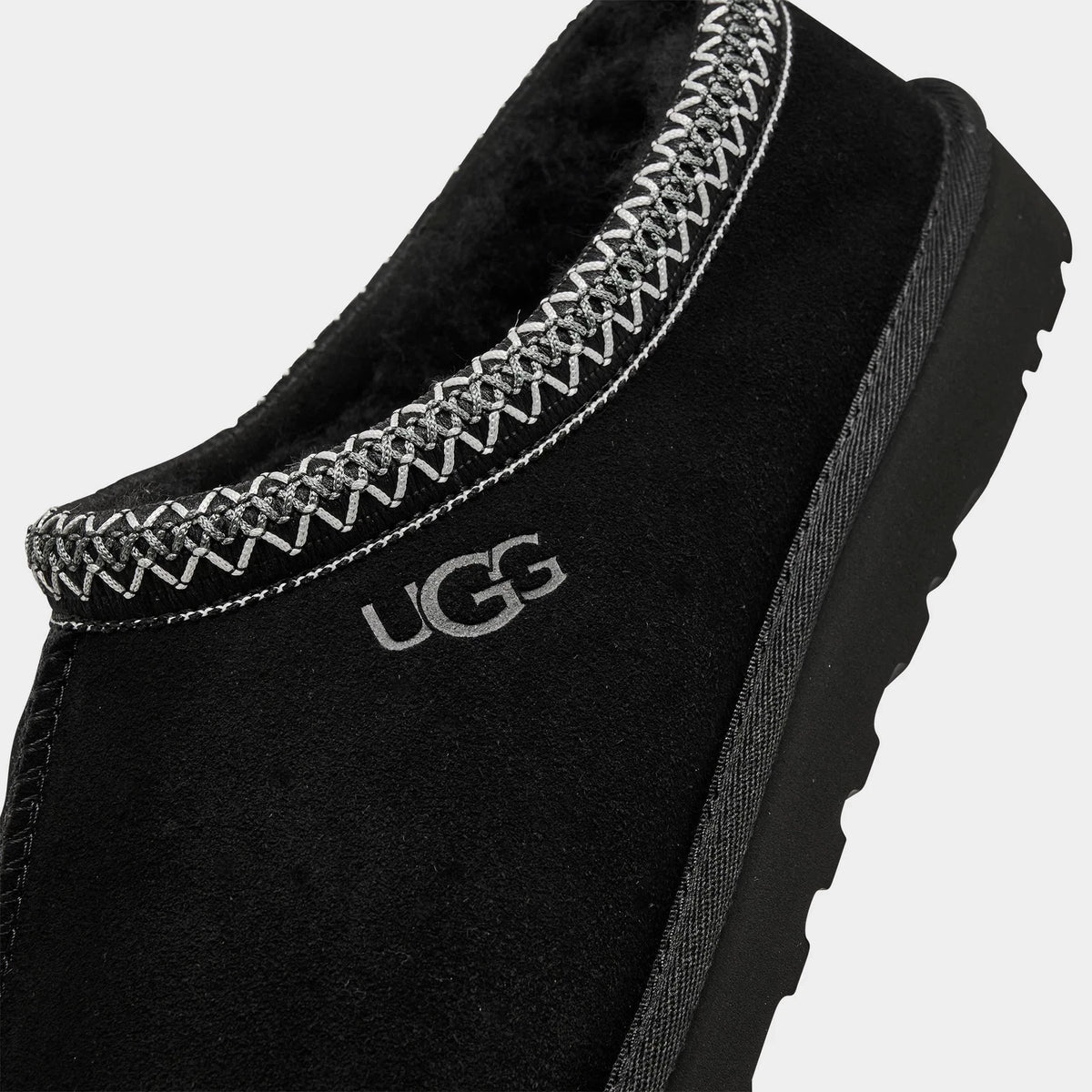 Men's Suede Backless Slippers - Black