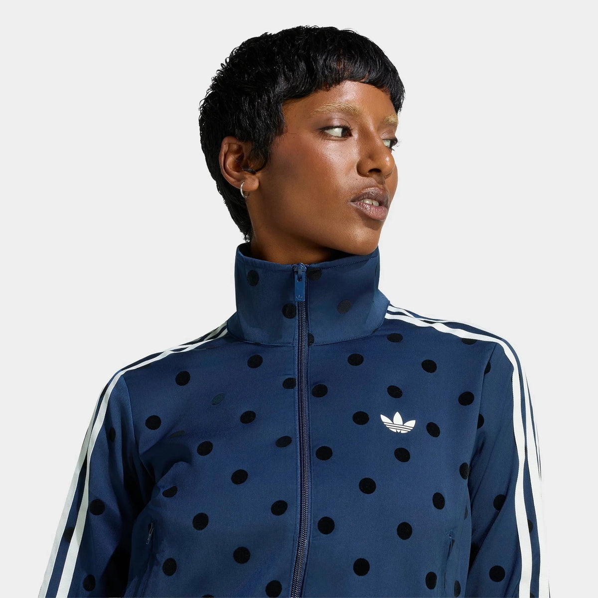 Women's Polka Dot Satin Track Jacket