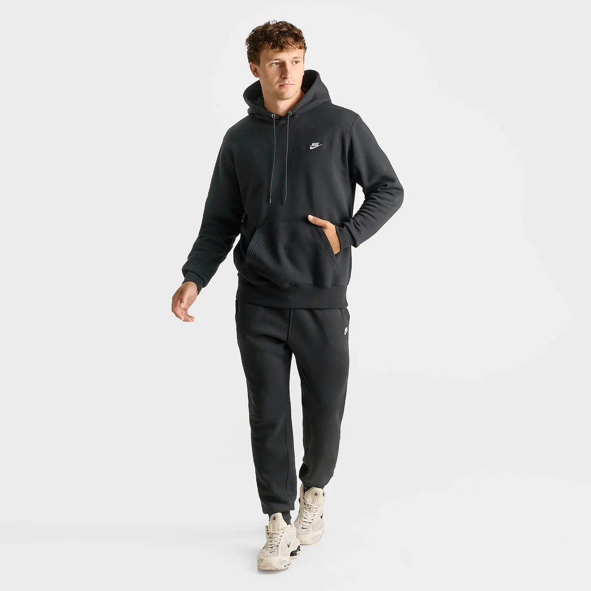 Men's Brushed Fleece Pullover Hoodie - Gray