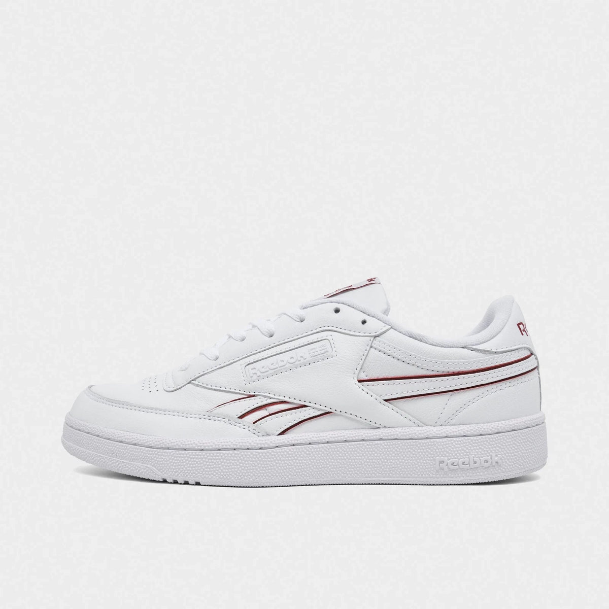 Men's Leather Tennis-Inspired Sneaker - White