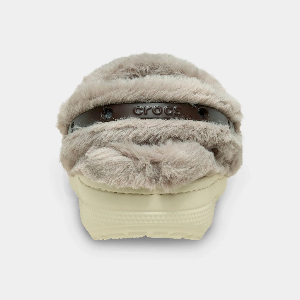 Faux Fur Backstrap Clog - Cream