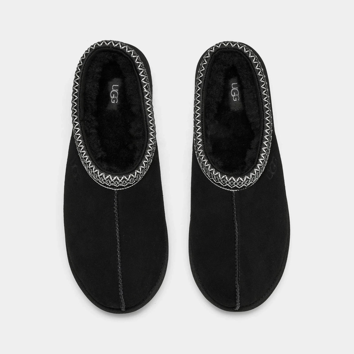 Men's Suede Backless Slippers - Black