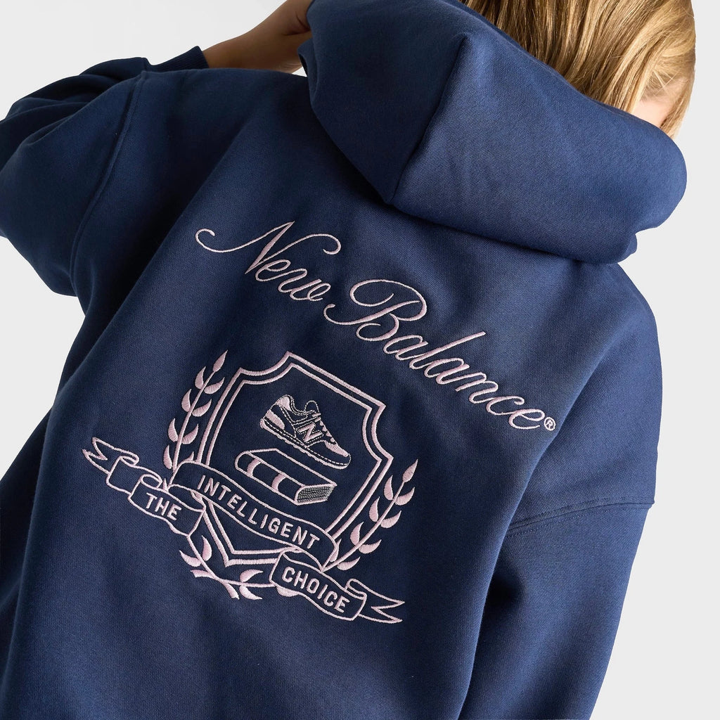 Girls' Oversized Embroidered Fleece Hoodie