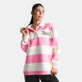 Women's Oversized Striped Collar Sweatshirt