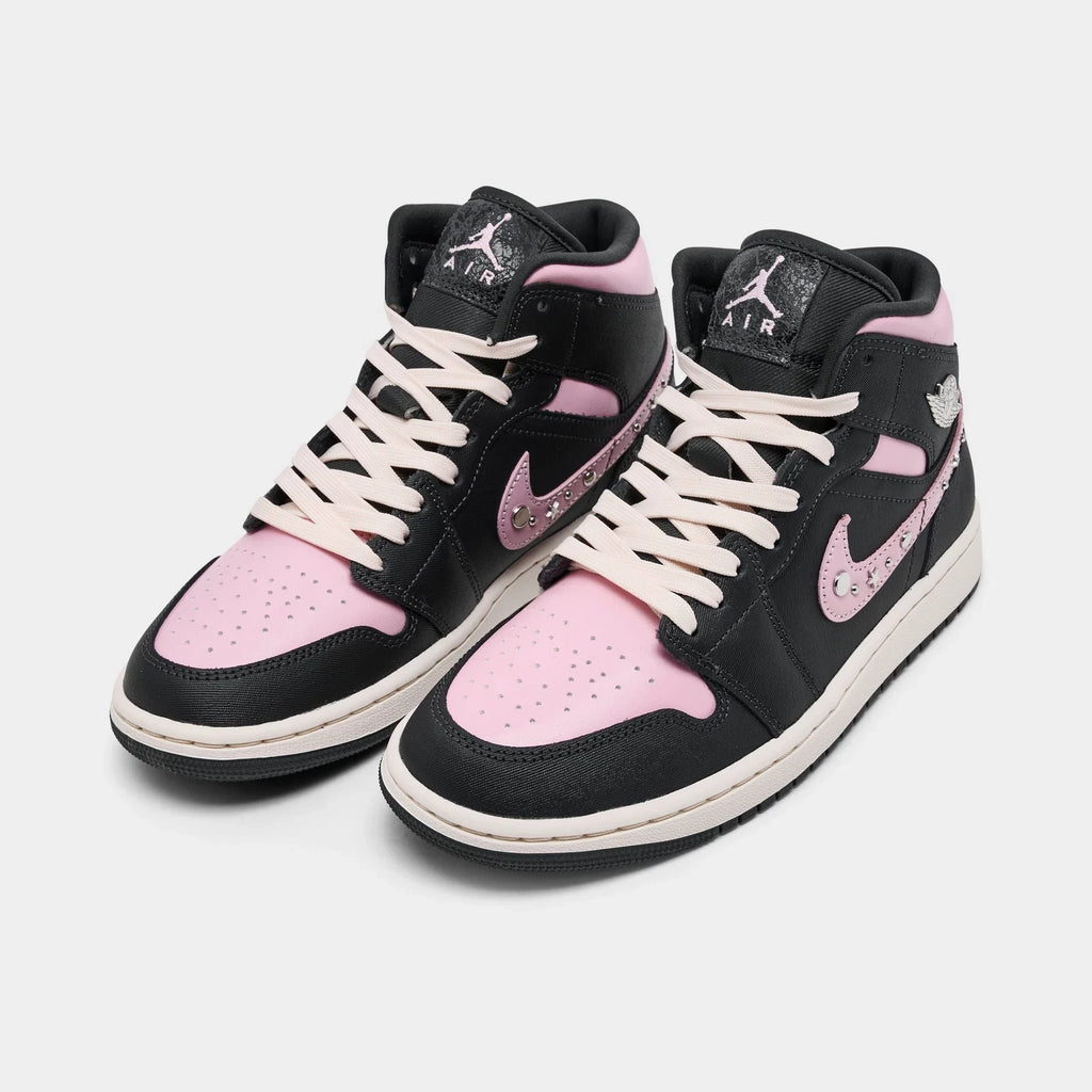Women's Studded Leather Mid Top Sneaker