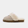 Women's Knit Sheepskin Slip-On Slippers - Natural
